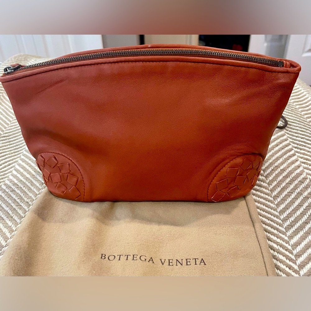 Bottega Veneta authentic  leather cosmetic bag